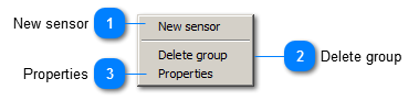 Context menu sensor group