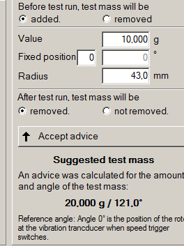7. Test mass for current run